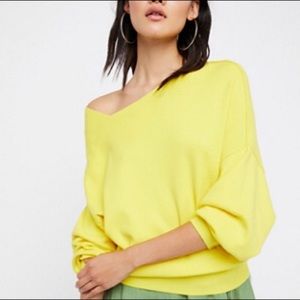 NWT Free People The Check Sweater Yellow XS / S